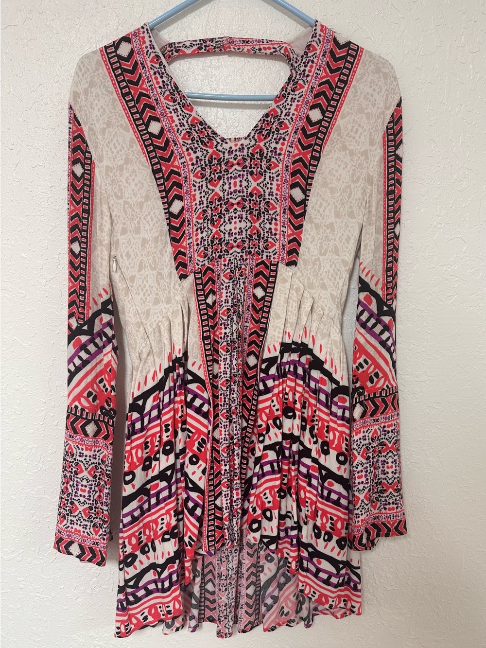Free People Tegan Border Printed Mini Dress Sz 4